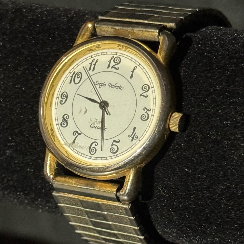 Sergio Valente Quartz Stainless Steel Gold Silver Tone Watch